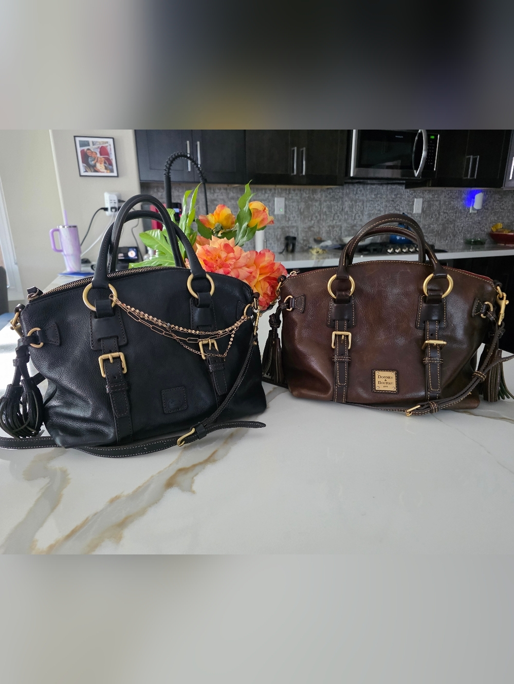 2 Dooney & Bourke Brown & Black Florentine Satchels